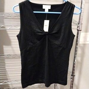 Loft black lightweight sleevless sweater NWT